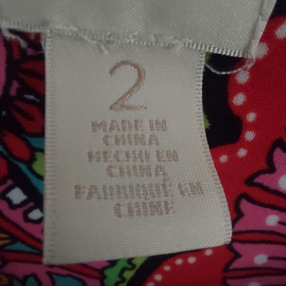 Chico's Paisley Tunic Top Size 2 Large Colorful Flare Sleeves - Picture 5 of 8